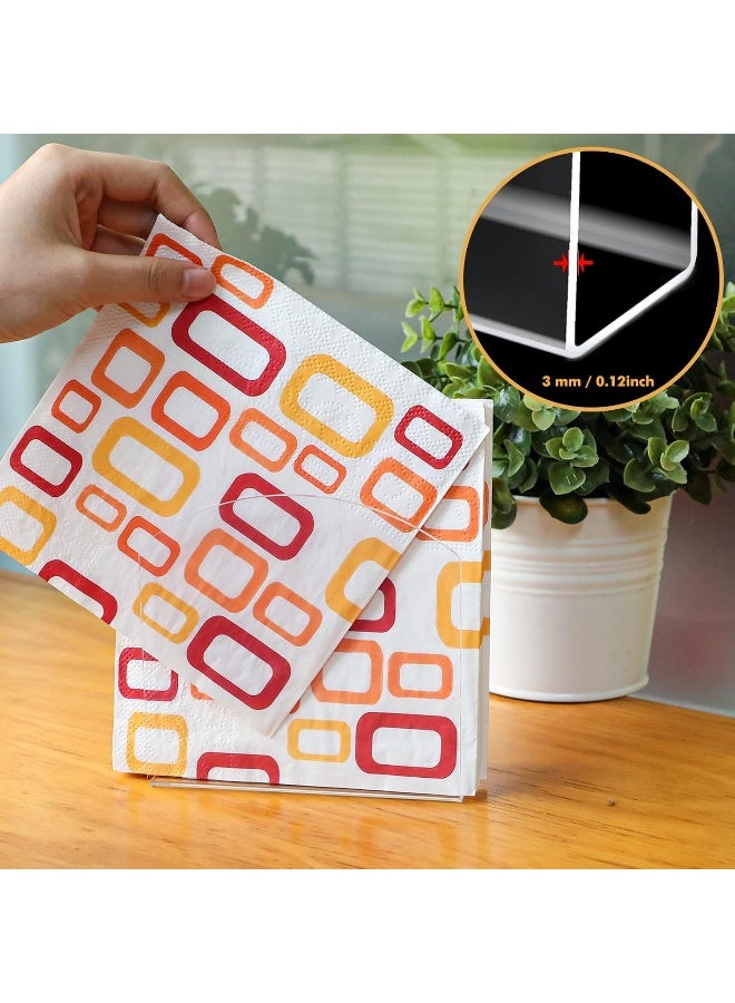 TPGP 2Pcs Napkin Holder Acrylic Napkin Holders for Tables Clear Napkin Dispenser Vertical Freestanding Napkin Holder Stand for Dinner Table Kitchen Restaurant Home Decor  - Image 5