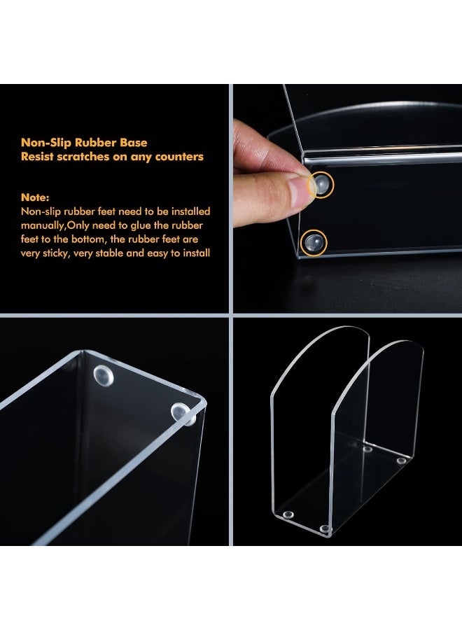 TPGP 2Pcs Napkin Holder Acrylic Napkin Holders for Tables Clear Napkin Dispenser Vertical Freestanding Napkin Holder Stand for Dinner Table Kitchen Restaurant Home Decor  - Image 3