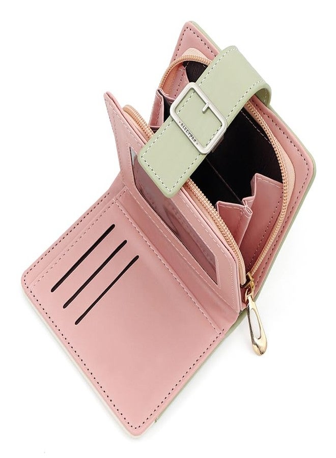 Alexvyan Compact Bears Tri-fold Wallet PU Leather, Women's Purse Wallet Organizer Female Hand Clutch Women/Ladies/Girls Wallets Credit Card Holder - Green. - Image 5