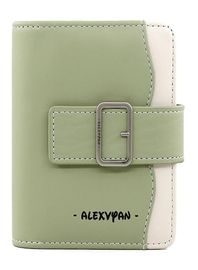 Alexvyan Compact Bears Tri-fold Wallet PU Leather, Women's Purse Wallet Organizer Female Hand Clutch Women/Ladies/Girls Wallets Credit Card Holder - Green. - Image 1