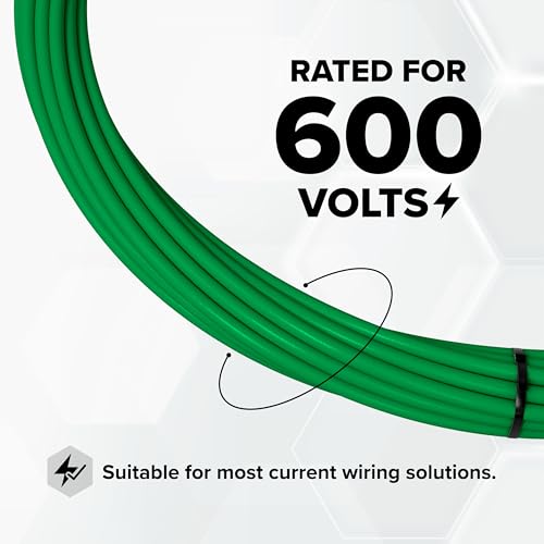 THE CIMPLE CO 25 FT - 10 AWG Solid Copper Wire - 10 Gauge Industrial THHN/THWN - 25 FT Insulated Grounding Wire - Green, 25 Feet (7 Meters) - Image 4