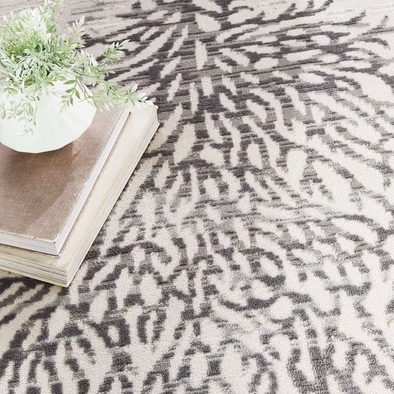 Nourison Home Pompeii Ivory Grey Blue 7'10" x 9'10" Area Rug - Easy Clean, Non Shedding, Bed Room, Living Room, Dining Room, Kitchen (8' x 10') - Image 3