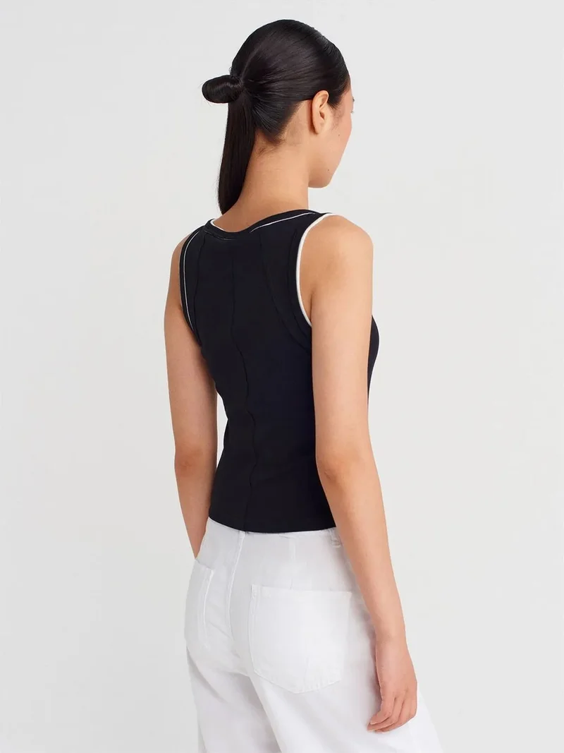 ديلفين Dilvin Women's Ribbed Cotton Cami Blouse