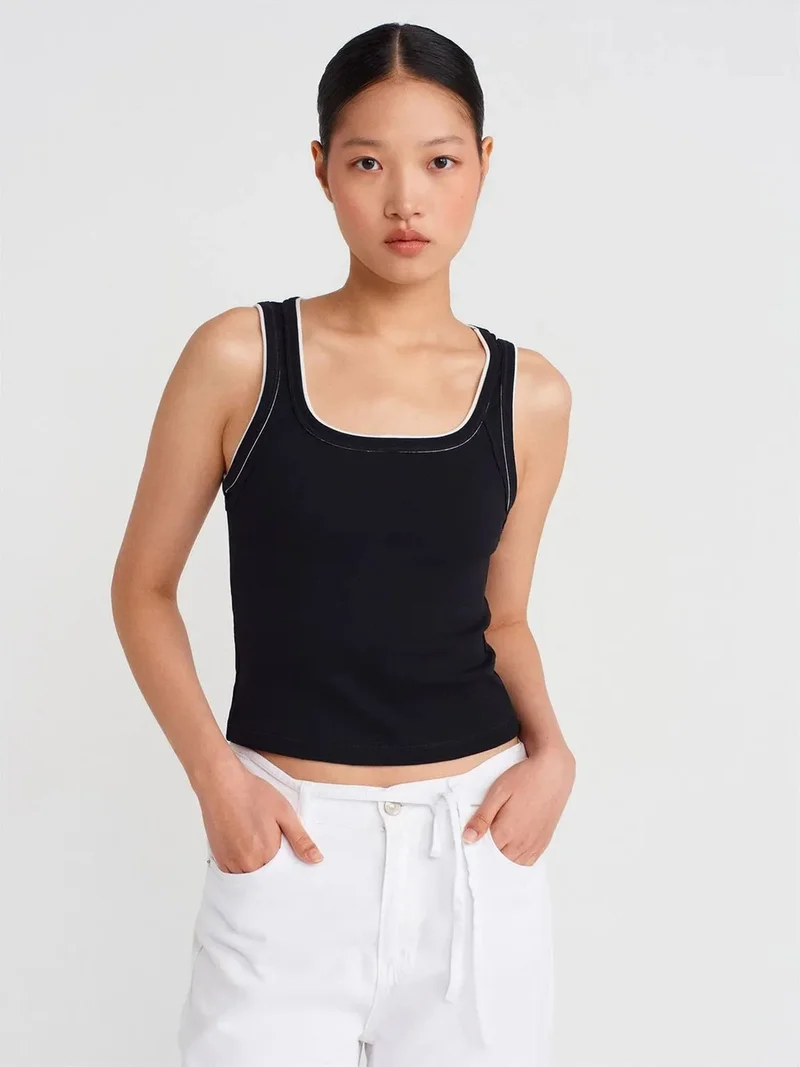 ديلفين Dilvin Women's Ribbed Cotton Cami Blouse