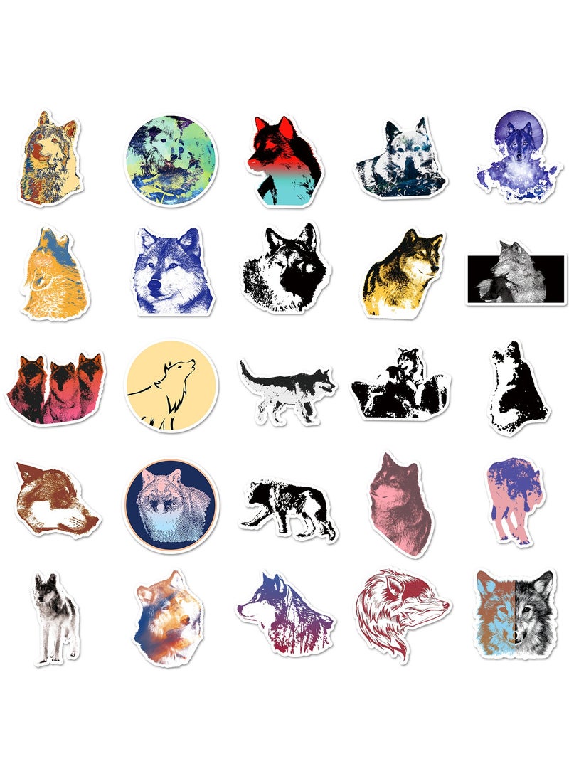 50Pcs Wolf Stickers for Kids Boys Girls Teens Cute Waterproof Vinyl Stickers for Laptop Water Bottle Bike Car Notebook Tablet Cool Cartoon Animals  - Image 3