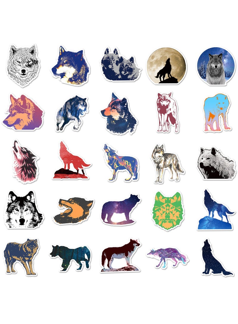 50Pcs Wolf Stickers for Kids Boys Girls Teens Cute Waterproof Vinyl Stickers for Laptop Water Bottle Bike Car Notebook Tablet Cool Cartoon Animals  - Image 2