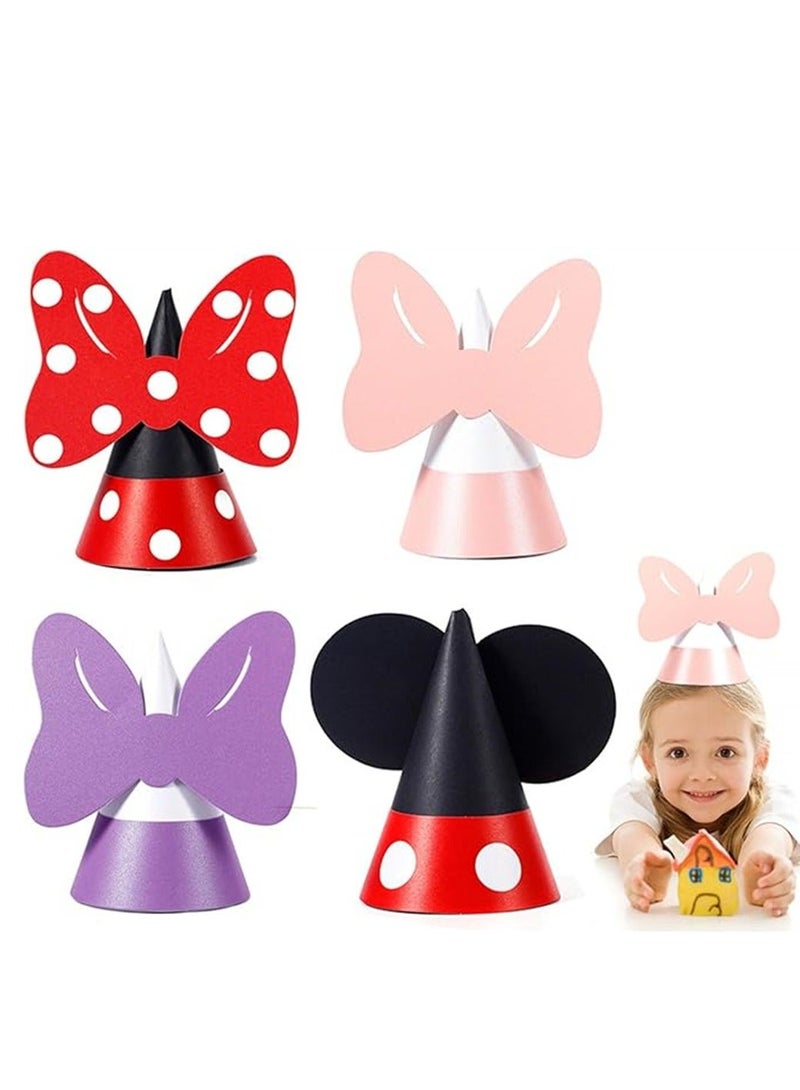 واي آند دي Cartoon Kids Party Hats 4 Pack Reusable Birthday Decorations for and DIY Crafts Supplies Group Activities Games - Image 1