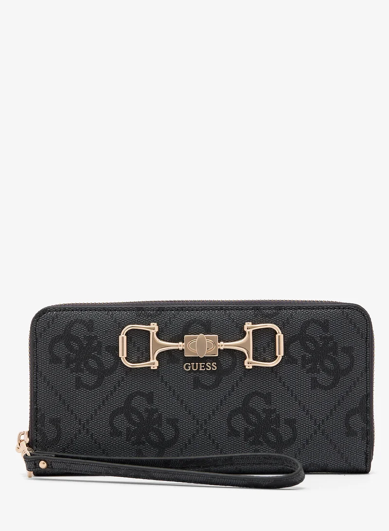 Janie Logo Large Zip Around Bi-Fold Wallet