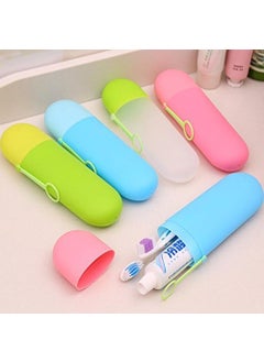 EDBIRET EDBIRET ABS Plastic Travel Toothbrush Toothpaste Holder Case Travel Toothpaste and Toothbrush Storage Box 2 Pcs MultiColor  - Image 1