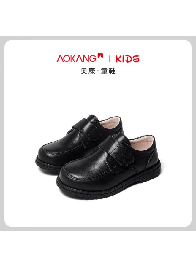 Aokang Boys' Black Leather Soft Sole Performance Shoes Spring And Autumn New Children's British Style Genuine Leather Performance Shoes For Older Children - Image 2
