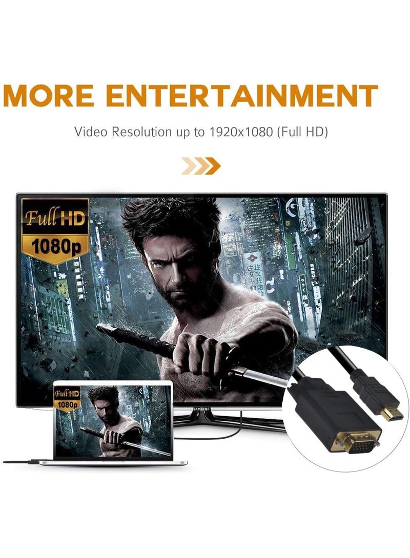 CABLE CONV HDMI to VGA Cable 3M – 1080P HD Video Adapter Cable, HDMI Male to VGA for PC, Laptop, Monitor, Projector - Image 4