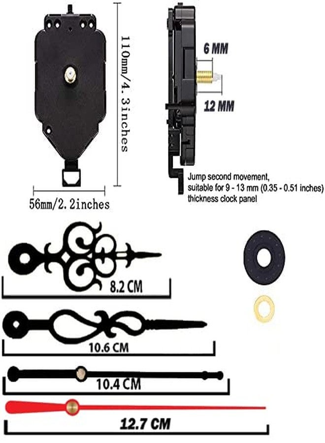 YONOTA® TIK-TIK Pendulum Type Quartz Clock Moviment Mechanism 12 MM Ticking Motor DIY Kit (Black,Red) - Image 2