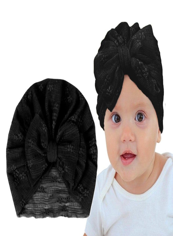 BellaStella Premium Flower Soft Bow Head Wrap Stretchable Headband Super Elastic Band Hair Accessories For Baby Girls & Baby Boys (Black) - Image 1