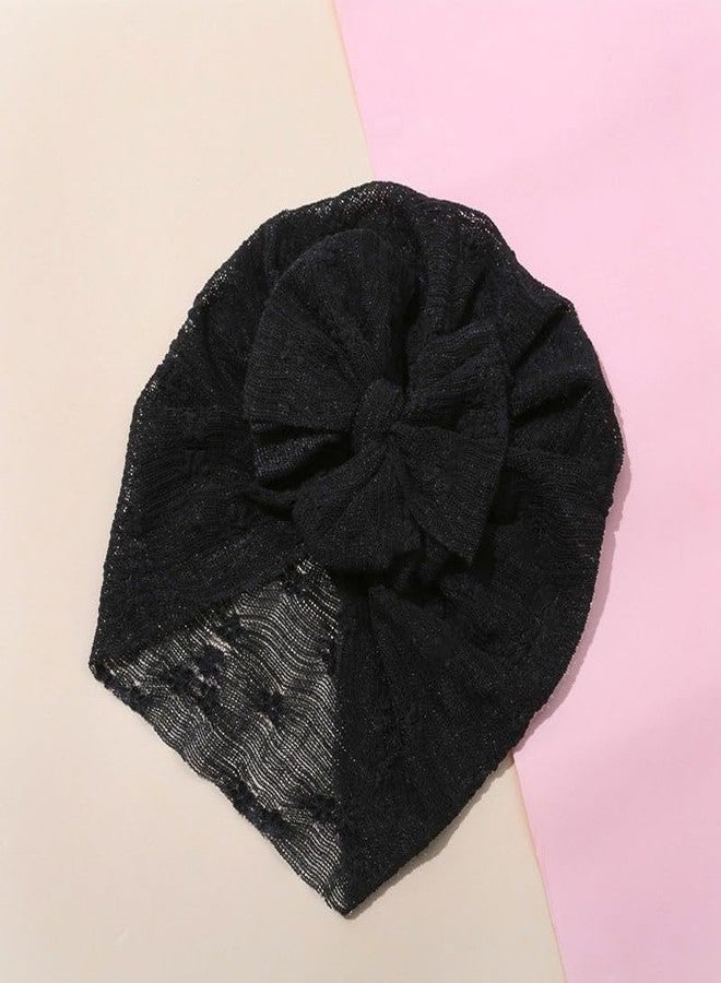 BellaStella Premium Flower Soft Bow Head Wrap Stretchable Headband Super Elastic Band Hair Accessories For Baby Girls & Baby Boys (Black) - Image 5
