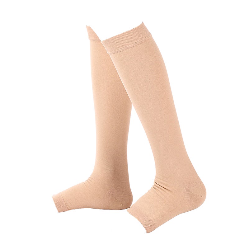 Calf Compression Sleeves Breathable Mid Calf Toeless Socks for Running Sports Fitness - Image 1