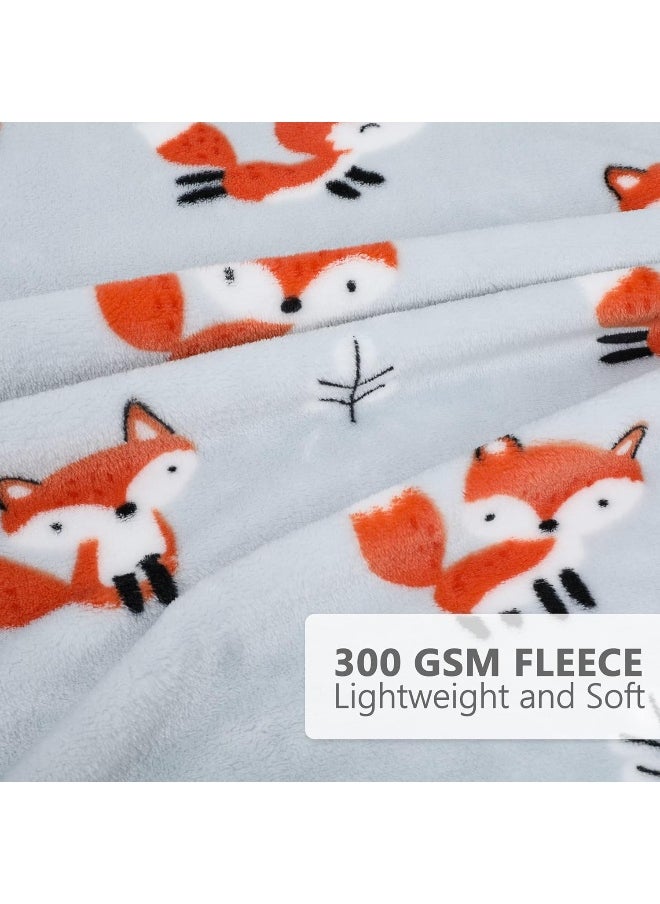 TILLYOU TILLYOU Toddler Flannel Blanket - Warm Cozy Baby Blanket for Boys and Girls, Smooth Cute Lightweight Blanket for Bedding Crib Stroller, 40×50 inches, Fox Forest  - Image 4