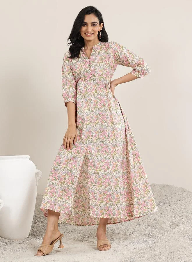 لباس Pink Silk Blend A-Line Dress