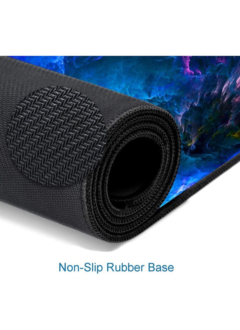 Rock Pow - Gaming Mouse Pad Large Non-Slip Rubber Base Mousepad Keyboard Mouse Mat Desk Pad with Stitched Edges 800 * 300 * 3mm Dazzling Galaxy - Image 1