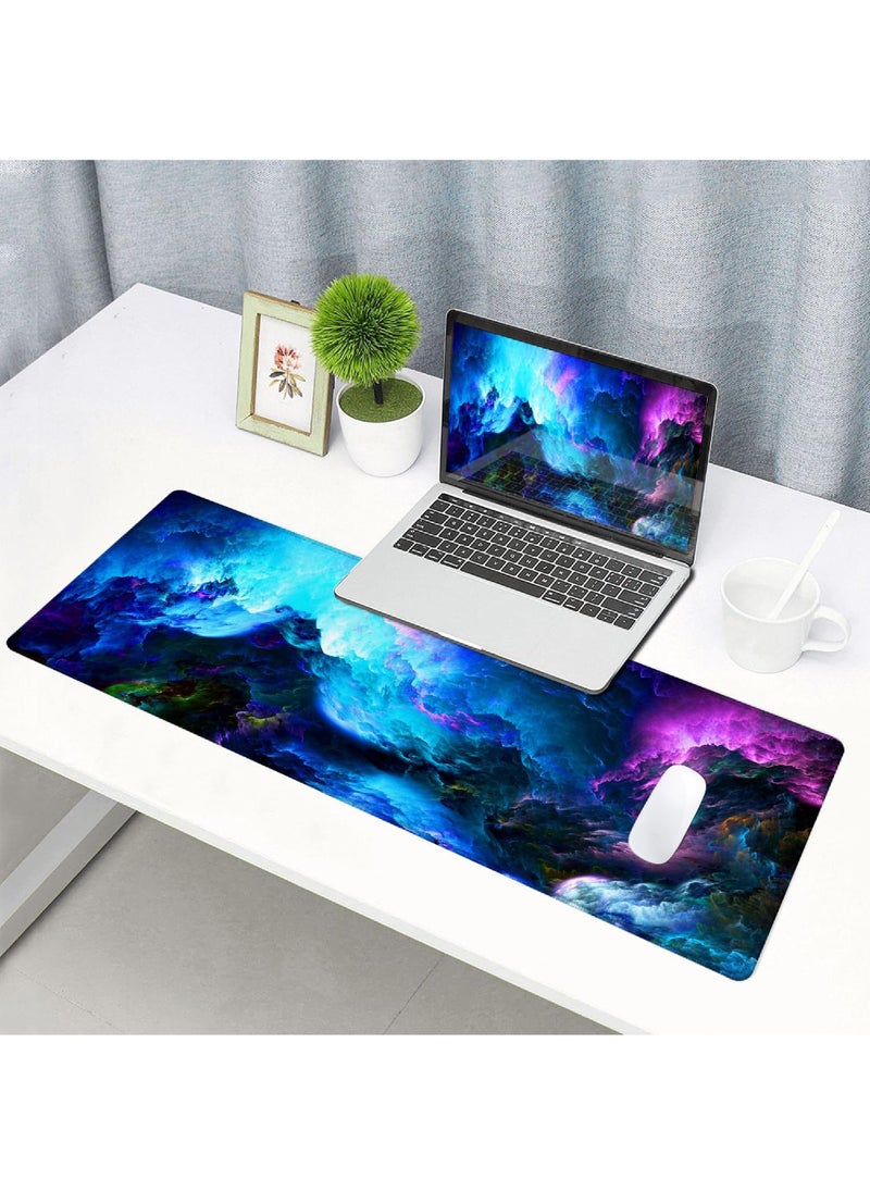 Rock Pow - Gaming Mouse Pad Large Non-Slip Rubber Base Mousepad Keyboard Mouse Mat Desk Pad with Stitched Edges 800 * 300 * 3mm Dazzling Galaxy - Image 1
