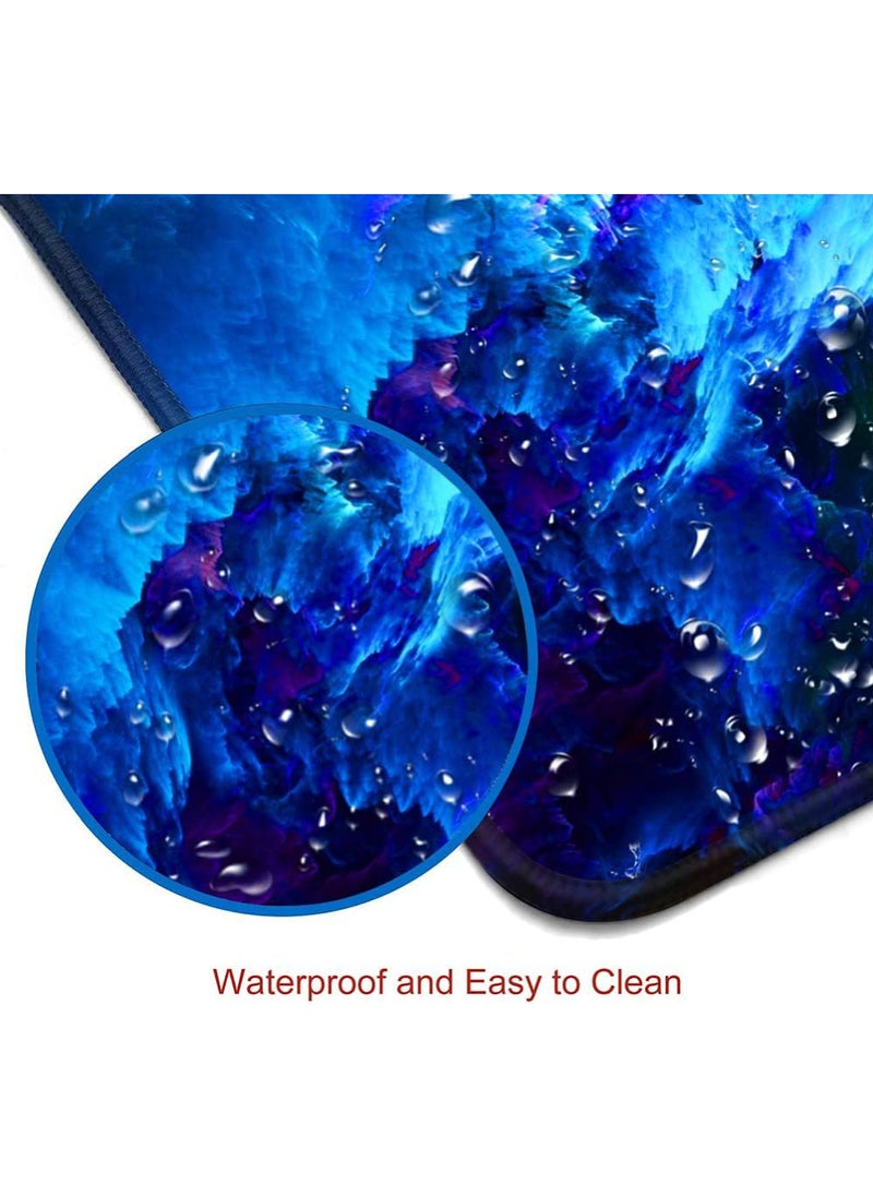 Rock Pow - Gaming Mouse Pad Large Non-Slip Rubber Base Mousepad Keyboard Mouse Mat Desk Pad with Stitched Edges 800 * 300 * 3mm Dazzling Galaxy - Image 1