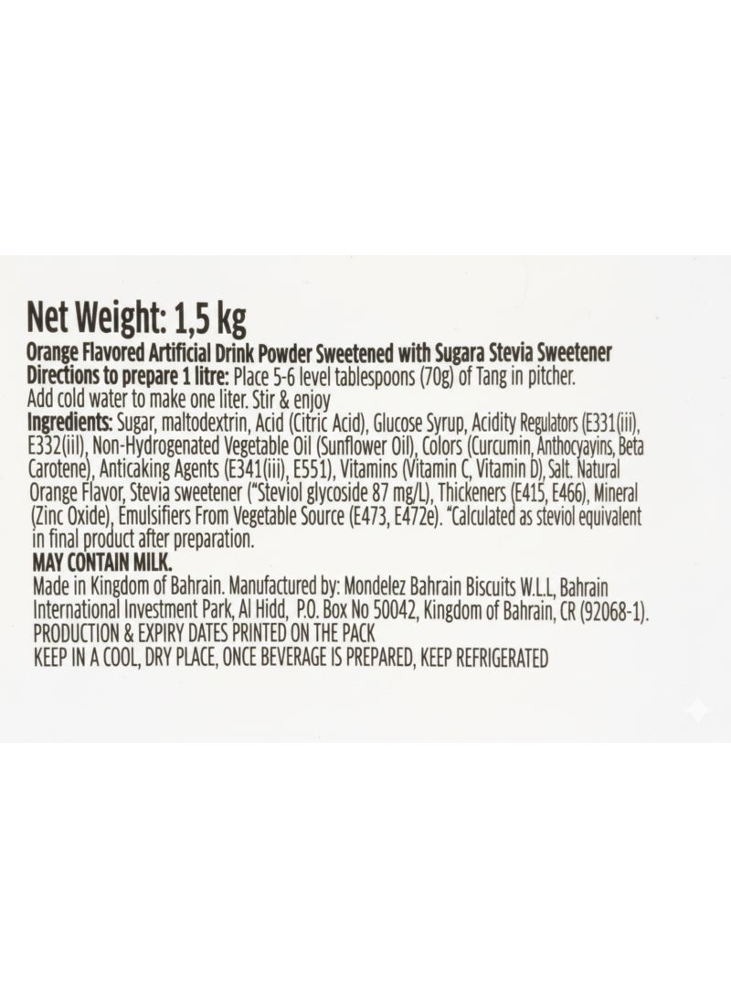 Tang Orange Flavoured Juice Powder Reduced Sugar - Image 2