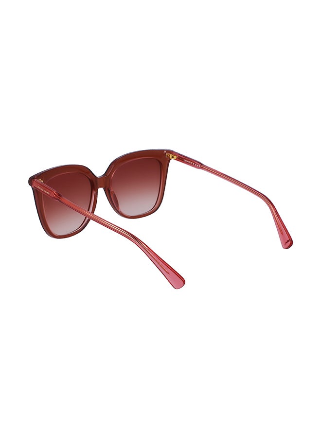 Longchamp نظارة شمسية مستطيلة للحماية من الأشعة فوق البنفسجية للنساء - LO728S-207-5316 - مقاس العدسة: 53 ملم  - Image 3