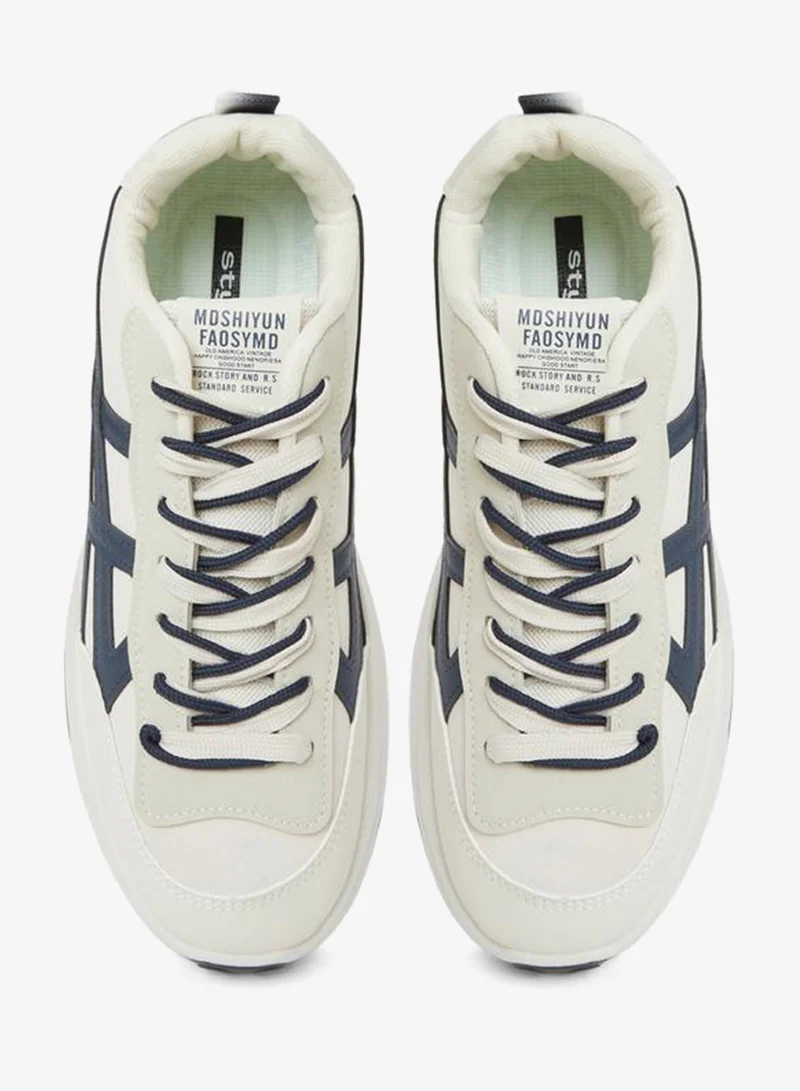 Styli  Beige Street Style Sneakers for Men | Best Price UAE