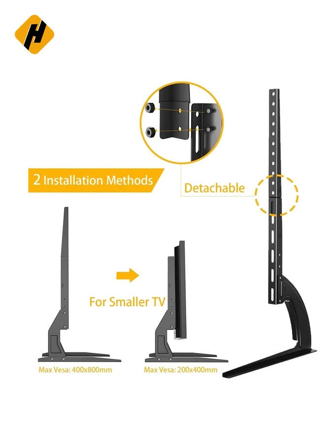 HuHa 5Rcom TV Stand Mount, Universal TV Stand Tabletop for 22 to 65 inch Plasma LCD LED Flat Screen TVs, TV Legs, Holds up to 88lbs, Max VESA 800 x 500mm, Height Adjustable TV Base, TV Stand  - Image 5