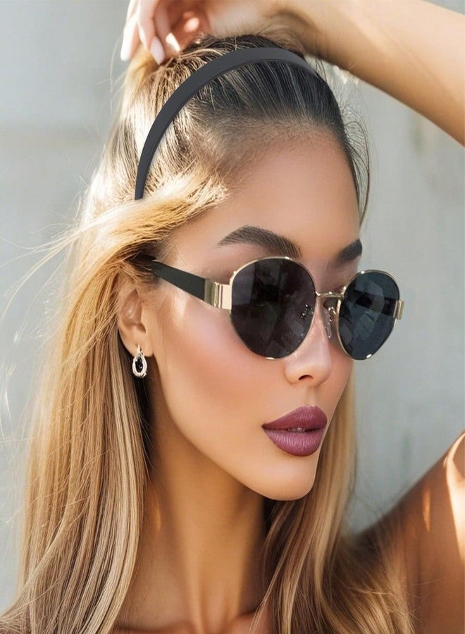 Exacoo 9PCS Plastic Thin Headbands for Women Non Slip Head Bands for Women's Hair Headband for Washing Face Glitter Diademas Para Mujer De Moda Hair Accessories for Girls Men Sports Party Favors - Image 5