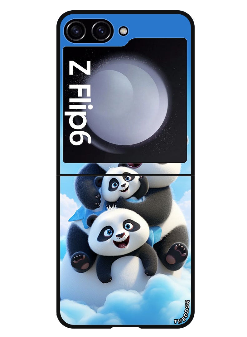 Theodor Protective Case Anti Scratch Shock Proof Bumper Cover For Samsung Galaxy Z Flip 6 Panda 2 - Image 1