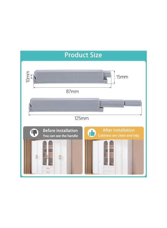 S-TOP Push to Open Door Latches,6PCS Push Open Cabinet Hardware Heavy Duty Magnetic Push Latch for Hidden Door Closure Drawer Plastic Damper Buffer Push for Kitchen Hardware Push Release Latch - Image 2