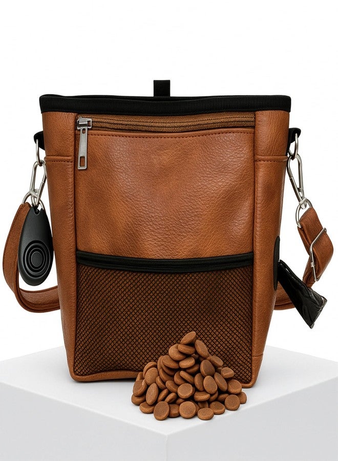 OtterPets Large Dog Treat Pouch PU Leather with Clicker, Magnetic Clasp, Fits All Phones, 4 Cups, Hands-Free Pouches for Dog Training Treat Pouch, Built in Poop Bag Holder - Image 1