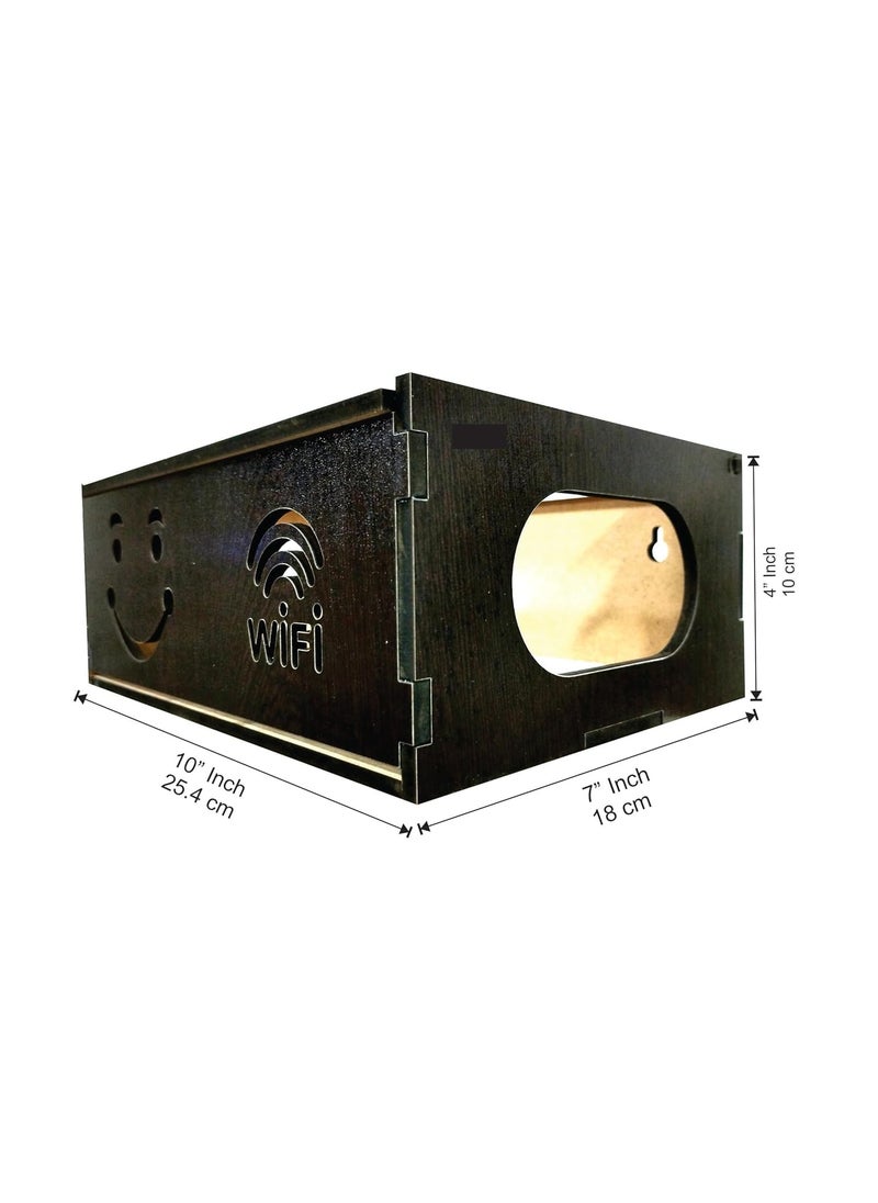 Creative Arts n Frames Creative Arts n Frames WiFi Router Storage Box WiFi Storage Cabinet Router Shelf Wall Mount Wall Shelves Wall Shelf Hortizontal Flower Wenge  - Image 3