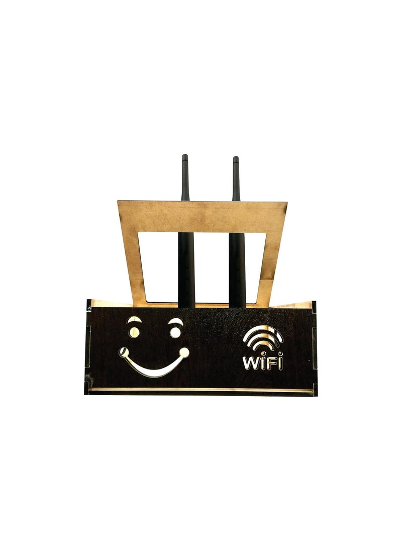 Creative Arts n Frames Creative Arts n Frames WiFi Router Storage Box WiFi Storage Cabinet Router Shelf Wall Mount Wall Shelves Wall Shelf Hortizontal Flower Wenge  - Image 4