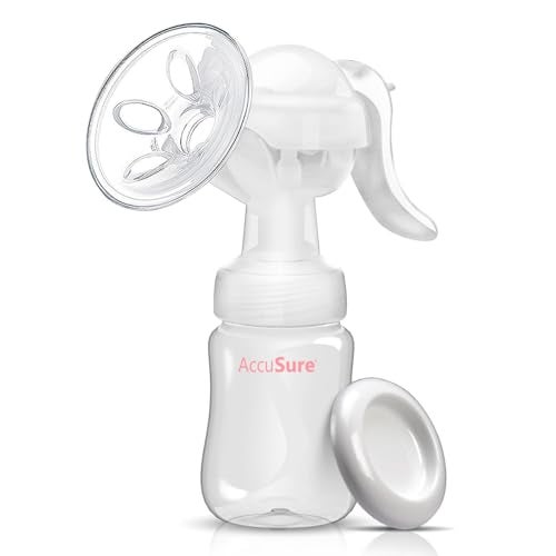 AccuSure Manual Breast Pump, Compact and Lightweight Soft & Comfortable Breast Shield, BPA Free Hand Pump for Breastfeeding - Image 1