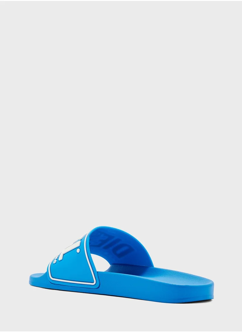 DIESEL Logo One Strap Flip Flops
