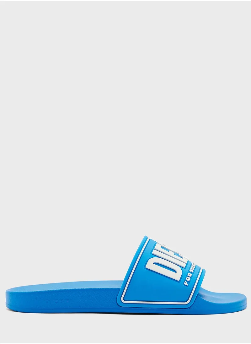DIESEL Logo One Strap Flip Flops