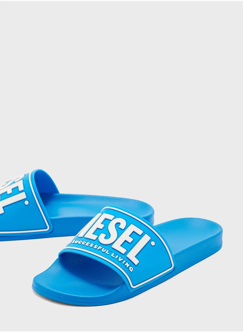 DIESEL Logo One Strap Flip Flops