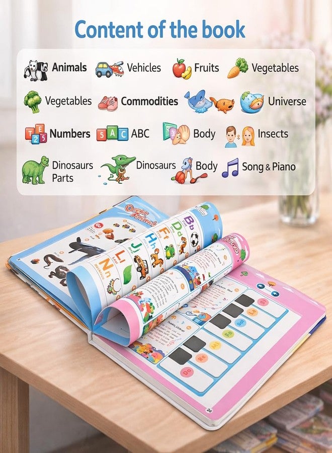 Braintastic Interactive English Word Sound Book for Kids | Talking Musical Learning Book with 13 Themes and 300 Plus Words | Educational Sound Book for Toddlers Age 3 Years and Above - Image 2