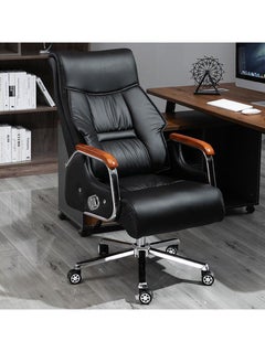 Office Chair Executive Office Chair Desk Chair Computer Chair with Ergonomic Support Tilting Function Upholstered in Bonded Leather Black