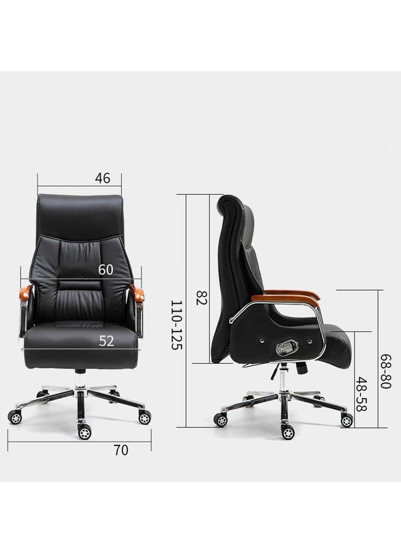 Arabest - Office Chair Executive Office Chair Desk Chair Computer Chair with Ergonomic Support Tilting Function Upholstered in Bonded Leather Black - Image 1
