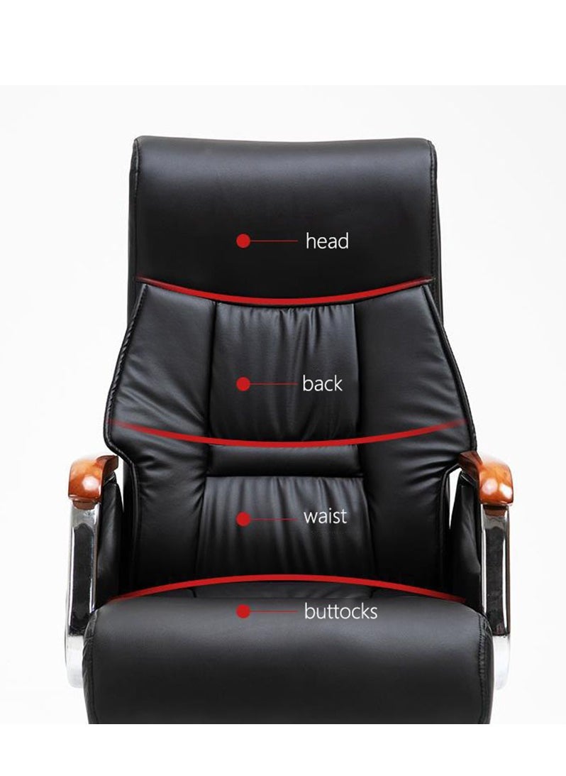 Arabest - Office Chair Executive Office Chair Desk Chair Computer Chair with Ergonomic Support Tilting Function Upholstered in Bonded Leather Black - Image 1
