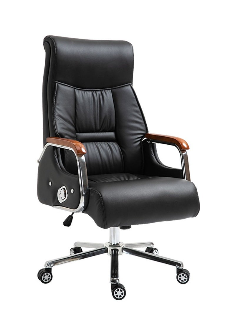Arabest - Office Chair Executive Office Chair Desk Chair Computer Chair with Ergonomic Support Tilting Function Upholstered in Bonded Leather Black - Image 1