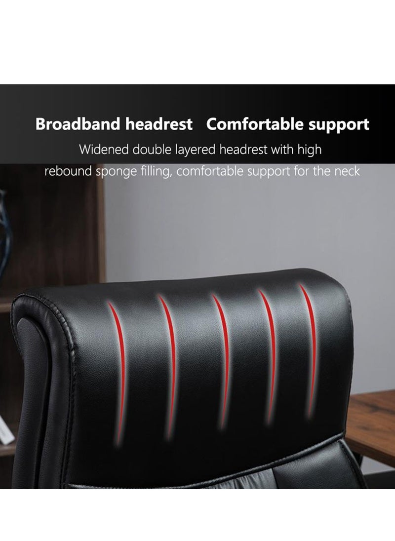 Arabest - Office Chair Executive Office Chair Desk Chair Computer Chair with Ergonomic Support Tilting Function Upholstered in Bonded Leather Black - Image 1