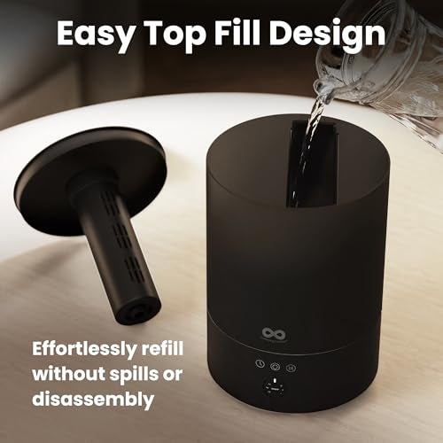 Everlasting Comfort 2.5L Top Fill Humidifiers for Bedroom - Quiet Easy to Fill & Clean, 24HR Runtime, Night Lights, Timer, Ultrasonic Cool Mist Humidifier, Auto Shut-Off, Essential Oil Diffuser - Image 4