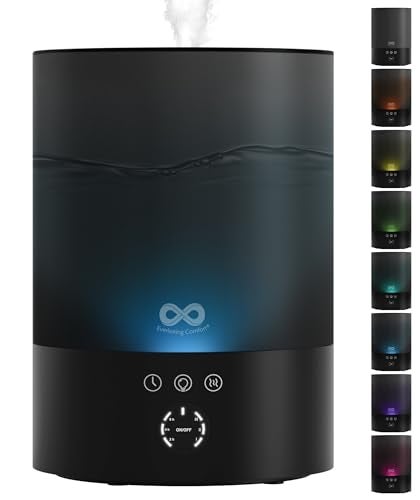 Everlasting Comfort 2.5L Top Fill Humidifiers for Bedroom - Quiet Easy to Fill & Clean, 24HR Runtime, Night Lights, Timer, Ultrasonic Cool Mist Humidifier, Auto Shut-Off, Essential Oil Diffuser - Image 1