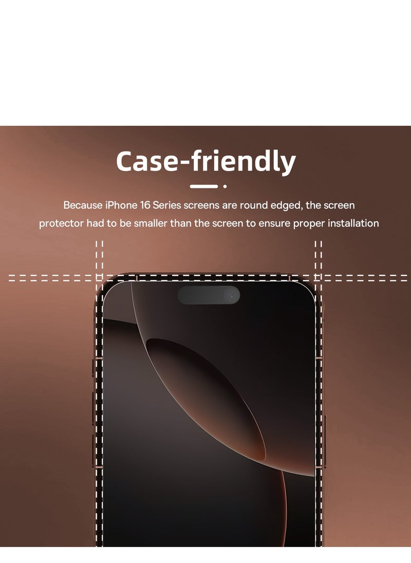 Brave - Privacy Screen Protector for iPhone 16 Pro Max 6.9 inch, Full Coverage, Spy Protection & Privacy, Face ID Compatible, 9H Hardness Tempered Glass for Durability, Fingerprint, Scratch & Shatter Resistant, Bubble-Free Application, Easy Installation with Alignment Frame, Case Compatible, High Clarity for Enhanced Security - Image 1