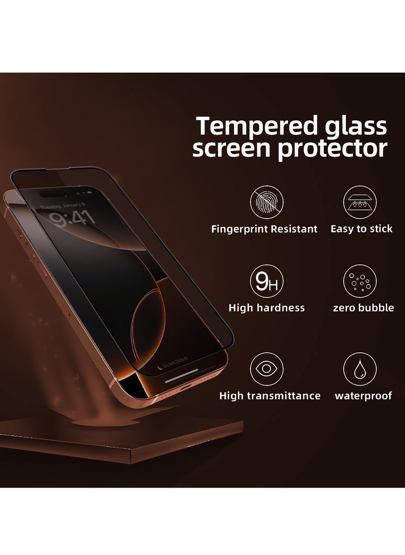 Brave - Privacy Screen Protector for iPhone 16 Pro Max 6.9 inch, Full Coverage, Spy Protection & Privacy, Face ID Compatible, 9H Hardness Tempered Glass for Durability, Fingerprint, Scratch & Shatter Resistant, Bubble-Free Application, Easy Installation with Alignment Frame, Case Compatible, High Clarity for Enhanced Security - Image 1