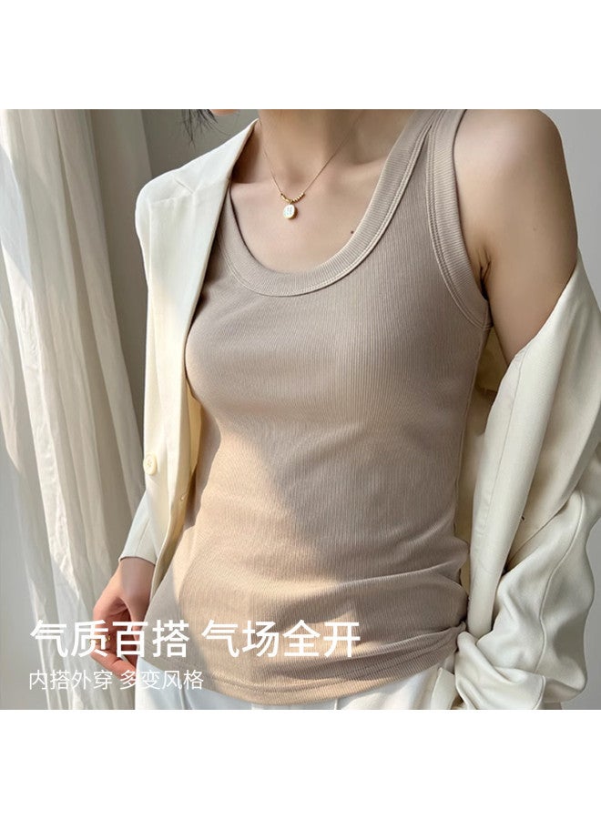 LANG SHA Women'S High Elasticity Slimming Ribbed Camisole With Side Coverage, For Layering Or Outer Wear - Image 4