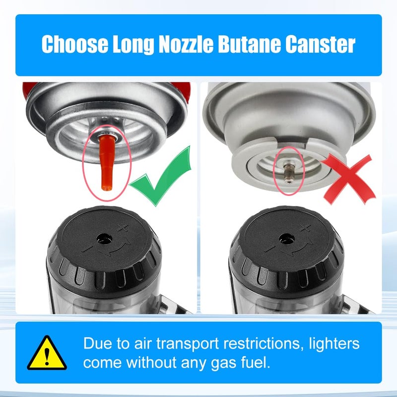 LcFun Torch Lighter 2 Pack Windproof Adjustable Single Jet Flame Butane Lighter Refillable Gas Lighter for Candle Camping Grill BBQ Fireplace (Butane Not Included) - Image 5